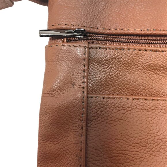 Maze Exclusive Leather Crossbody handbag Purse Brown Bag  9" x 7" - Picture 5 of 5